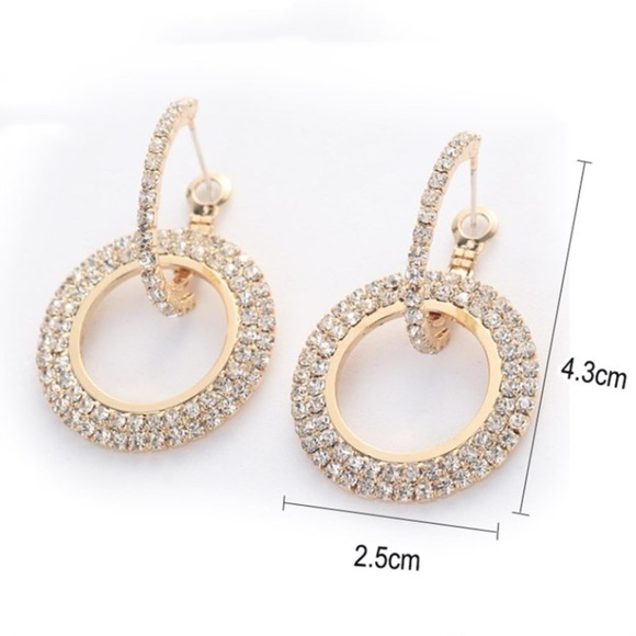 Gold Plated Crystal Hoop Earrings - Picture 7 of 9